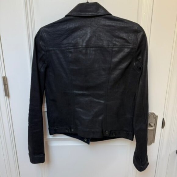 Marc by Marc Jacobs Black Waxed Denim Studded Jacket Women’s XS - Picture 4 of 7